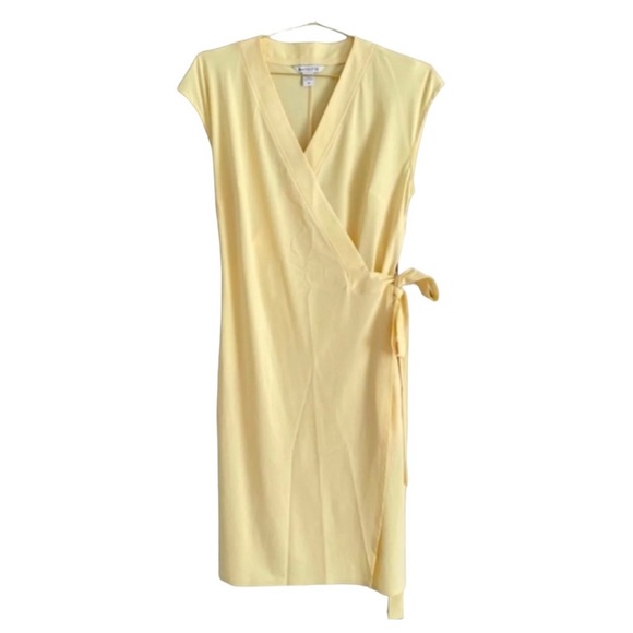 ATHLETA ⭐️ Newport Wrap Dress XS | City Stripe Lunaria Yellow NWT - Picture 6 of 8